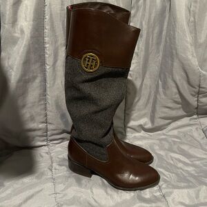 Tommy Hilfiger gray and brown boots